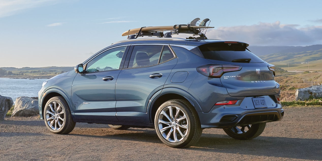 Buick Encore GX with Surfboard on Roof Rail Accessory