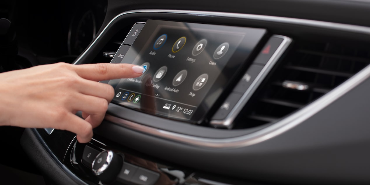 Closeup on Buick Enclave Infotainment System