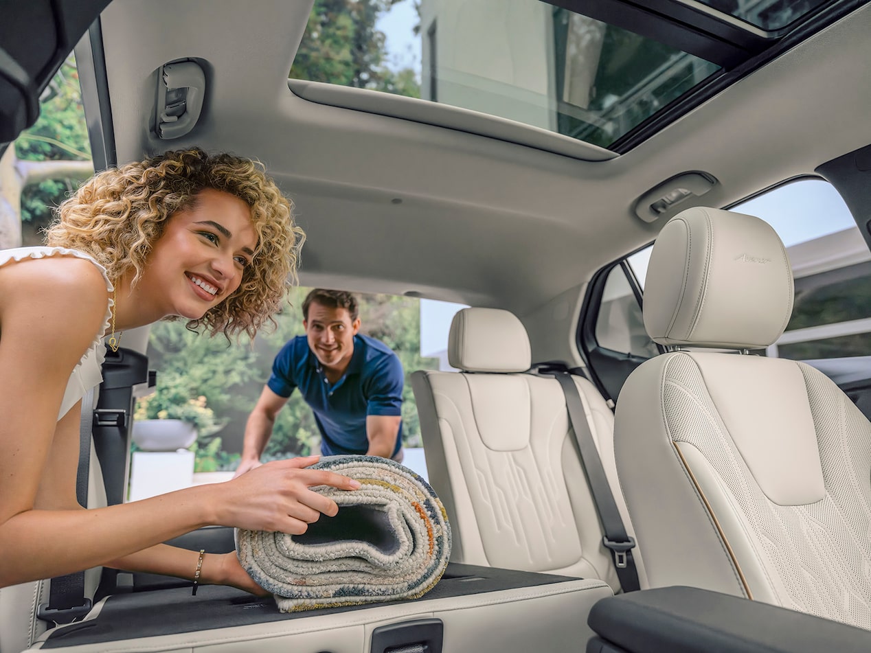 A VIew of the Flat-folding Front-passenger Seatback of the Buick Encore GX Avenir