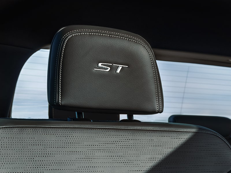 The Headrest with "ST" Stitching in a 2025 Enclave ST