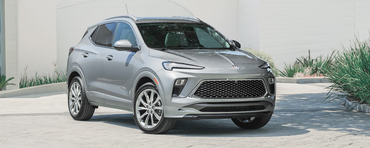 Profile View of a Grey 2025 Buick Encore GX Parked