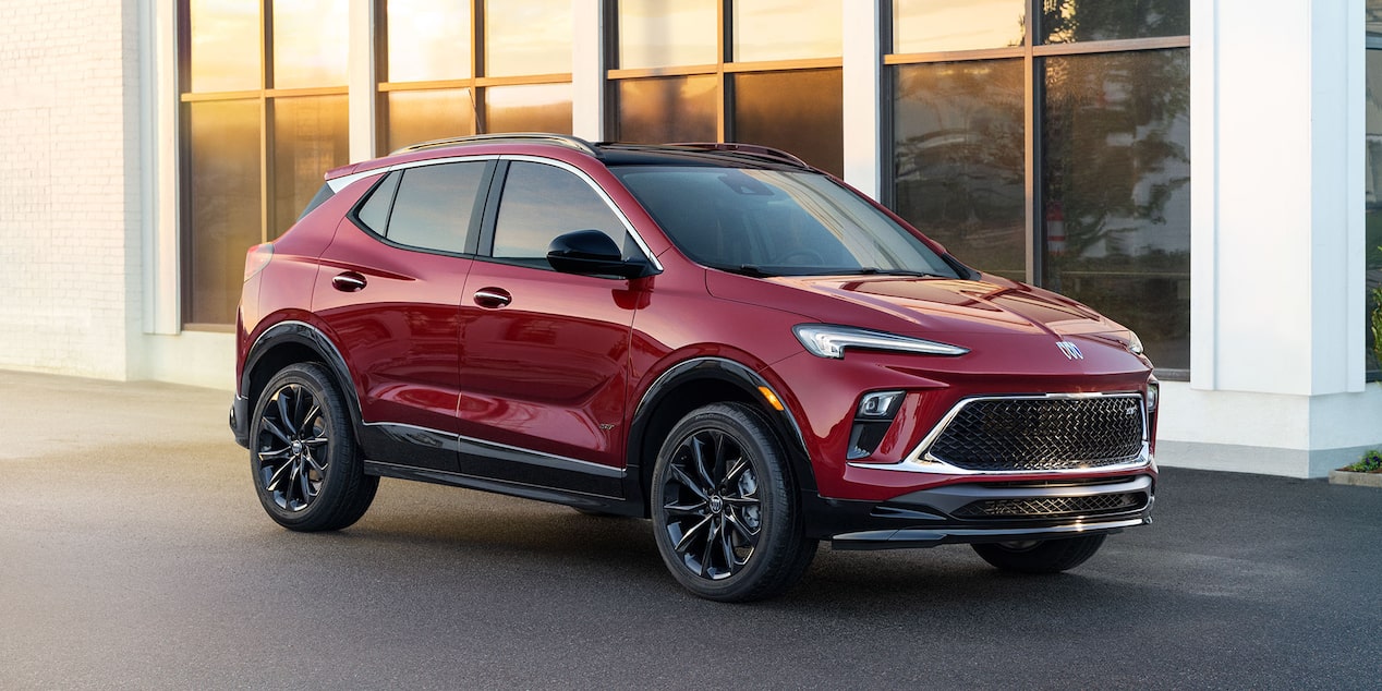 Profile View of a 2025 Buick Encore GX Parked Outside of a Home