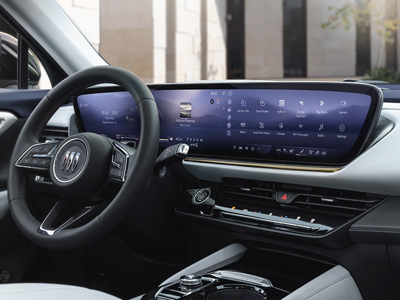 View of the Steering Wheel and Digital Dashboard in a 2025 Buick Envision Small SUV