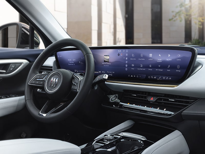 View of the Steering Wheel and Digital Dashboard in a 2025 Buick Envision Small SUV