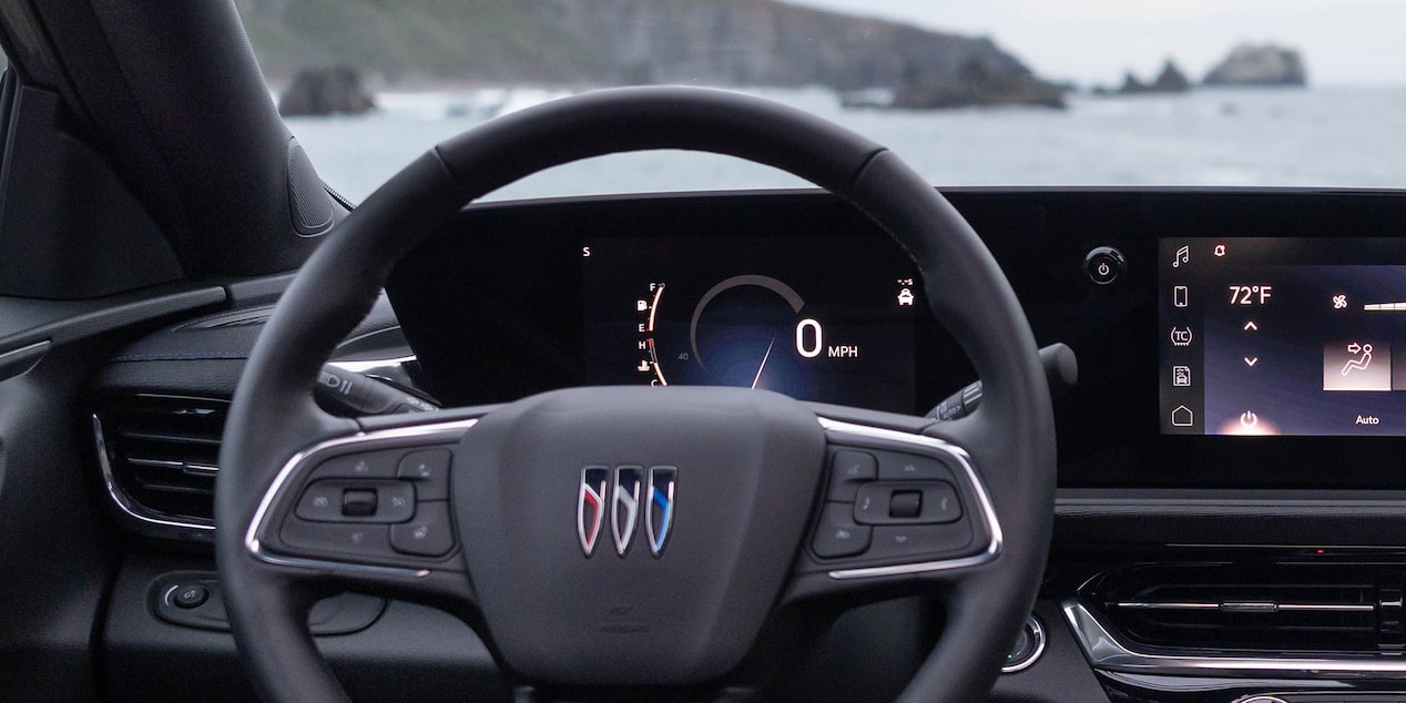 Driver Seat View of the Steering Wheel in the 2025 Buick Envista