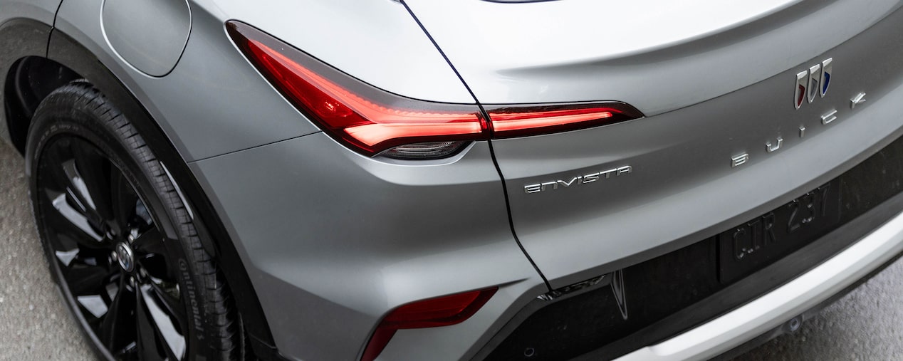 Close-up View of the 2025 Buick Envista Coupe SUV's Tail Light and Trunk