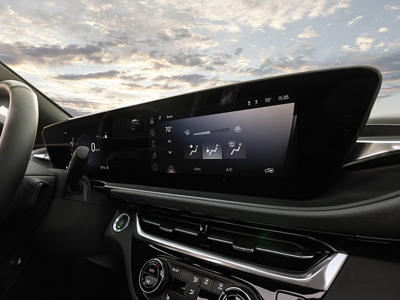 A Front Passenger Side View of the 2025 Buick Envista 11" Infotainment Display System