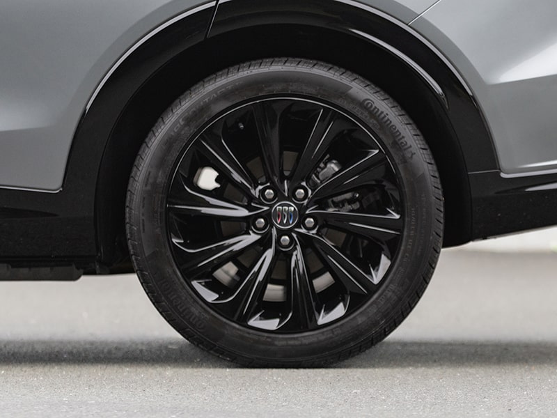 Close-up Rear Side View of the 2025 Buick Envista's 19" Wheel and Trunk