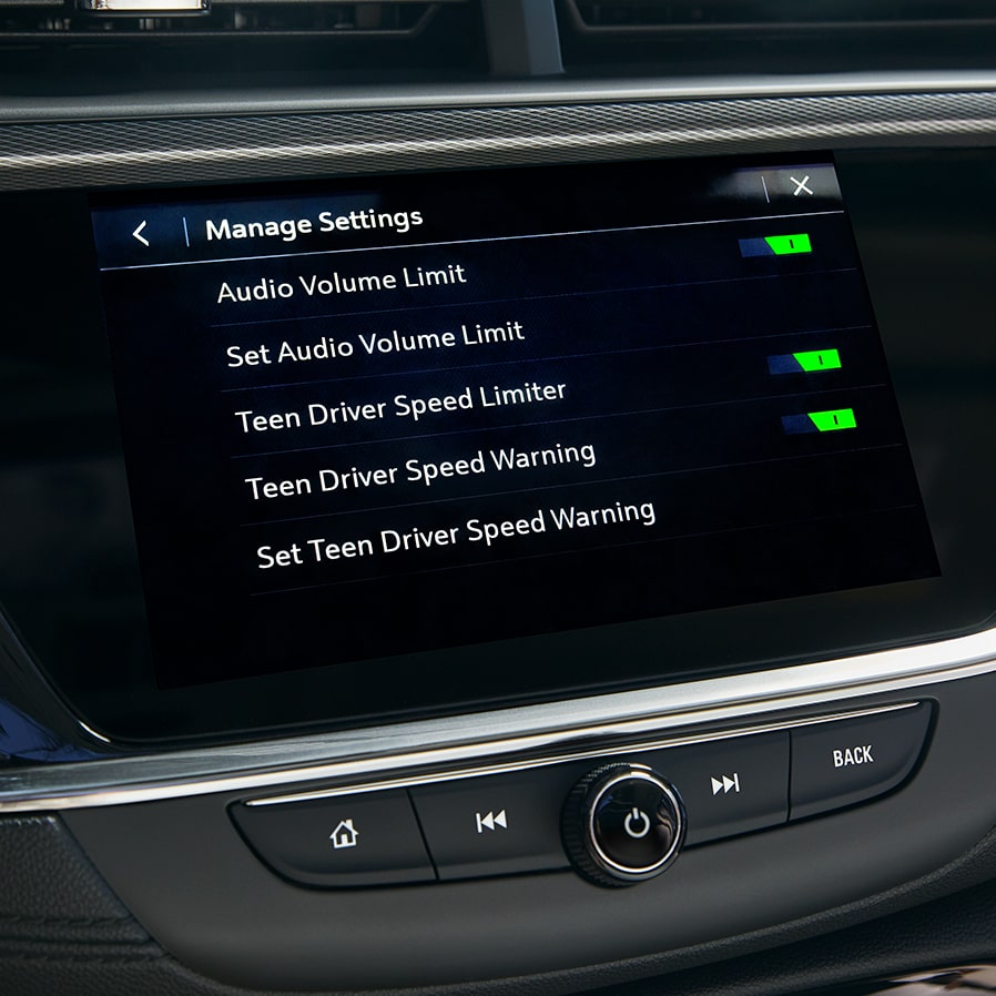 The Settings Menu Being Displayed on the Buick Infotainment System