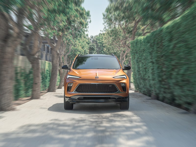 A Head-On View of a Orange Buick Encore GX