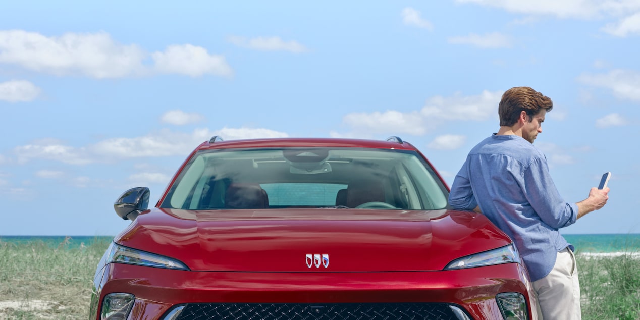 Man checking his myBuick app