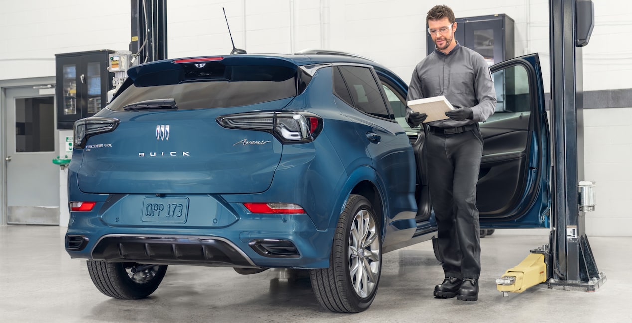 Man working on Buick vehicle service