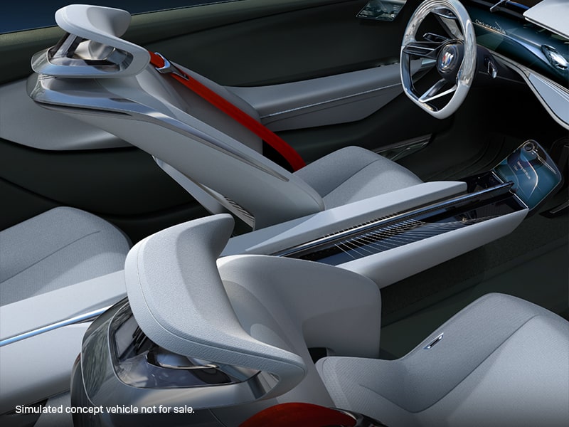 Interior Passenger Side View of Front Dashboard & Steering Wheel on the New Buick Wildcat EV