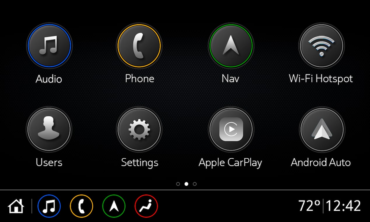 Closeup on Infotainment System Icons