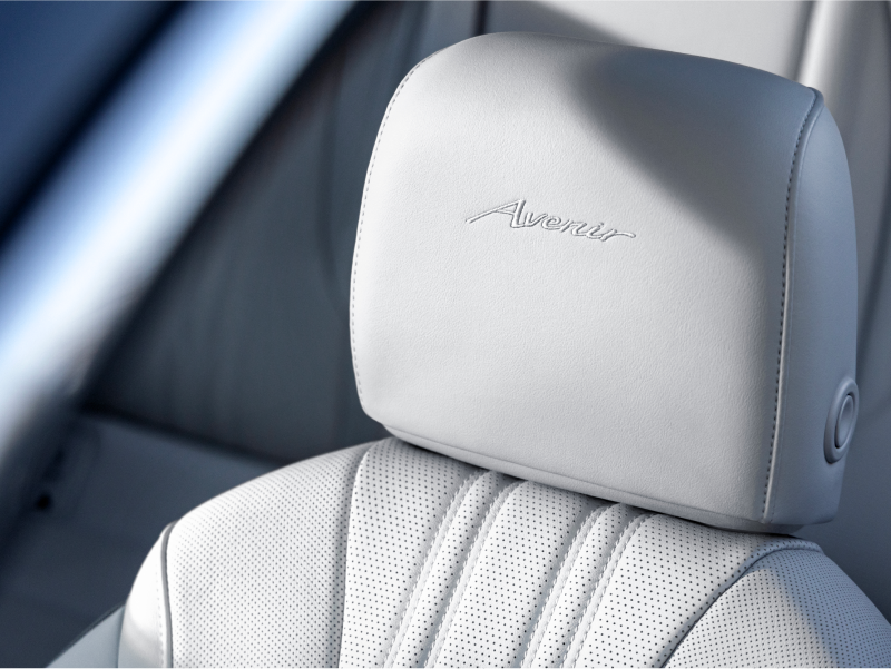 Close-up View of "Avenir" Detail on Headrest